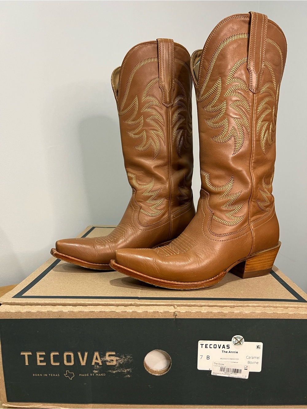 Tecovas the Annie  Caramel Brown Women's Western Heeled Boots